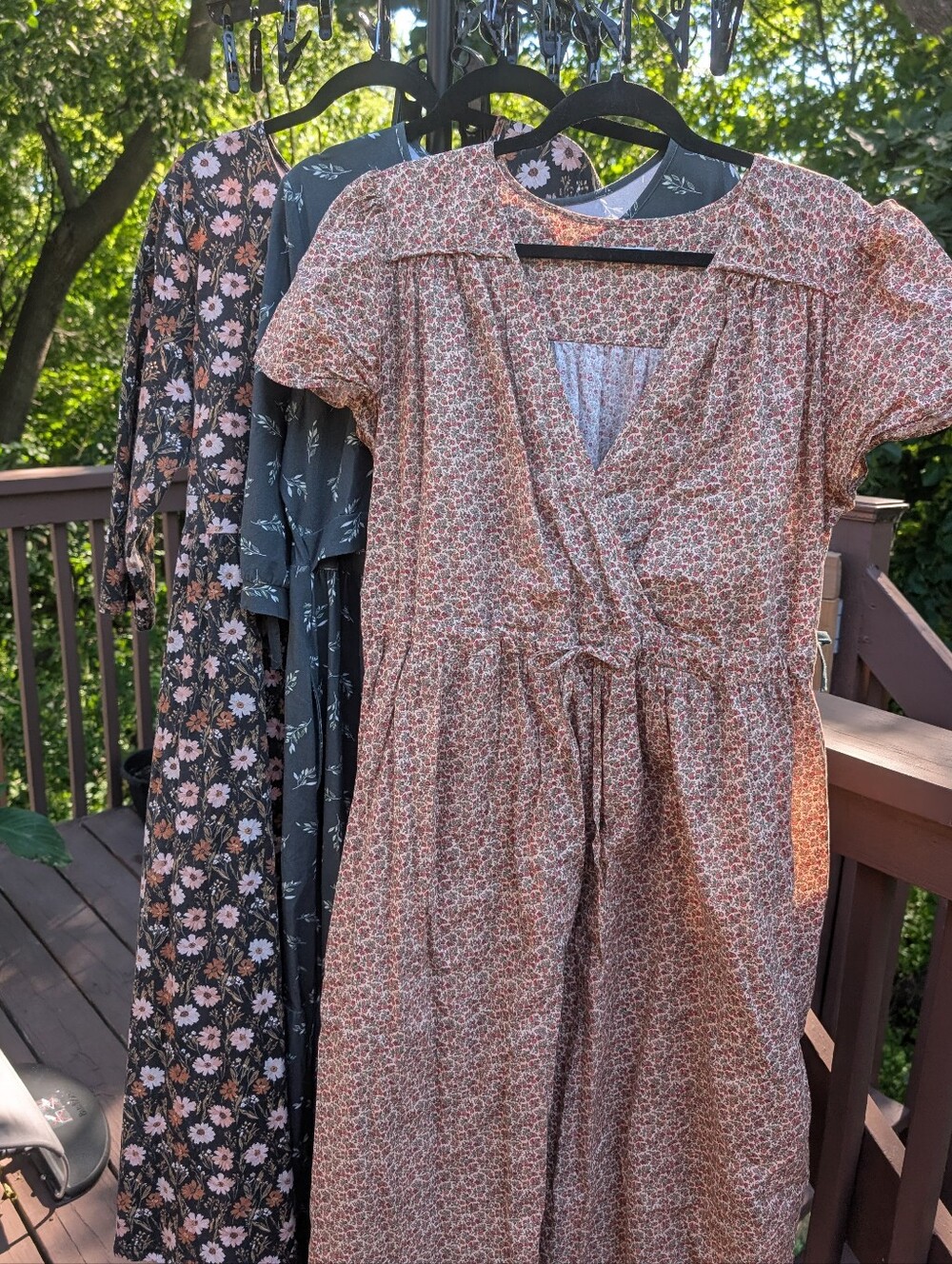 Christy Dawn Tan Floral Maxi Dress